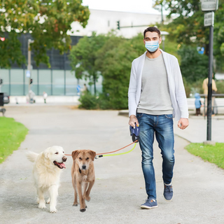 Dual Pet Leash Retractable Reflective