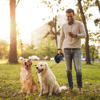 Dual Pet Leash Retractable Reflective
