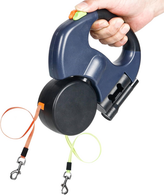 Dual Pet Leash Retractable Reflective