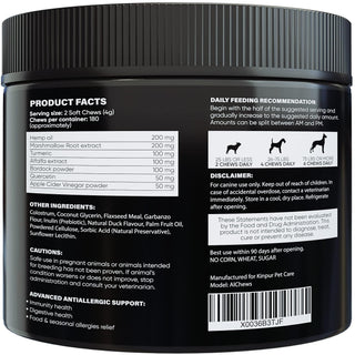 Natural Dog Allergy Chews with Omega Probiotics Apple Cider Vinegar