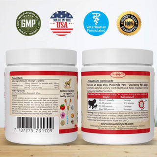 Dog Cranberry Supplement Natural Dog UTI Treatment & Kidney Support